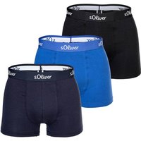 S.OLIVER s.Oliver Herren Boxershorts, 3er Pack - Boxerbrief, Baumwoll-Stretch, Größe L in Blau