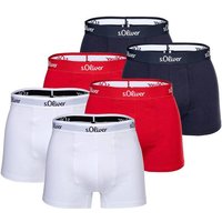 S.OLIVER s.Oliver Herren Boxershorts, 6er Pack - Boxerbrief, Baumwoll-Stretch, Größe XXL in Rot