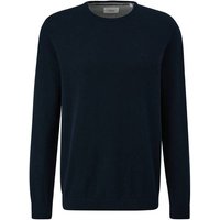 S.OLIVER s.Oliver Herren Strickpullover - Basic, Rundhals, Baumwolle, einfarbig, Größe XL in Blau