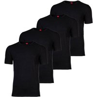 S.OLIVER s.Oliver Herren T-Shirt, 4er Pack - Basic, Rundhals, einfarbig, Größe M in Schwarz