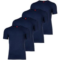 S.OLIVER s.Oliver Herren T-Shirt, 4er Pack - Basic, Rundhals, einfarbig, Größe 2XL in Blau