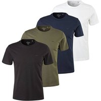S.OLIVER s.Oliver Herren T-Shirt, 4er Pack - Basic, Rundhals, Baumwolle, einfarbig, Größe M in Bunt