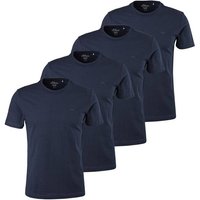S.OLIVER s.Oliver Herren T-Shirt, 4er Pack - Basic, Rundhals, Baumwolle, einfarbig, Größe S in Blau