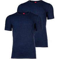 S.OLIVER s.Oliver Herren T-Shirt, 2er Pack - Basic, Rundhals, einfarbig, Größe XL in Blau