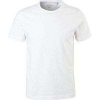 S.OLIVER s.Oliver Herren T-Shirt - Basic, Rundhals, Baumwolle, einfarbig, Größe M in Weiß