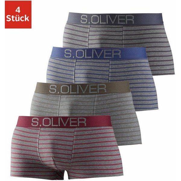 s.Oliver Hipster (Packung, 4-St) knapp sitzende Boxershorts für Herren aus Baumwoll-Mix