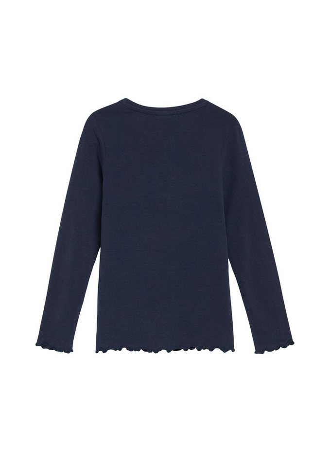 s.Oliver Junior Langarmshirt mit Pailletten-Applikation, gewellter Saum, Baumwolle mit Elasthan – Bild 2 von 2