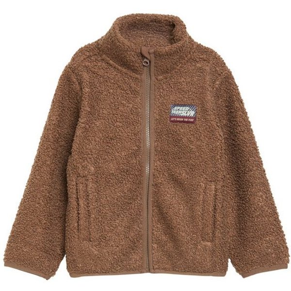 s.Oliver Junior Plüschjacke Elastikbund, Eingrifftaschen, Badge