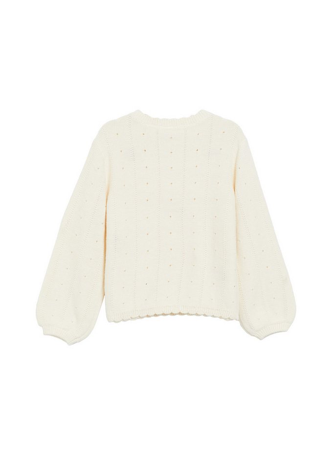 s.Oliver Junior Strickpullover mit feiner Blumen-Stickerei / Häkel-Details / für Girls – Bild 2 von 2