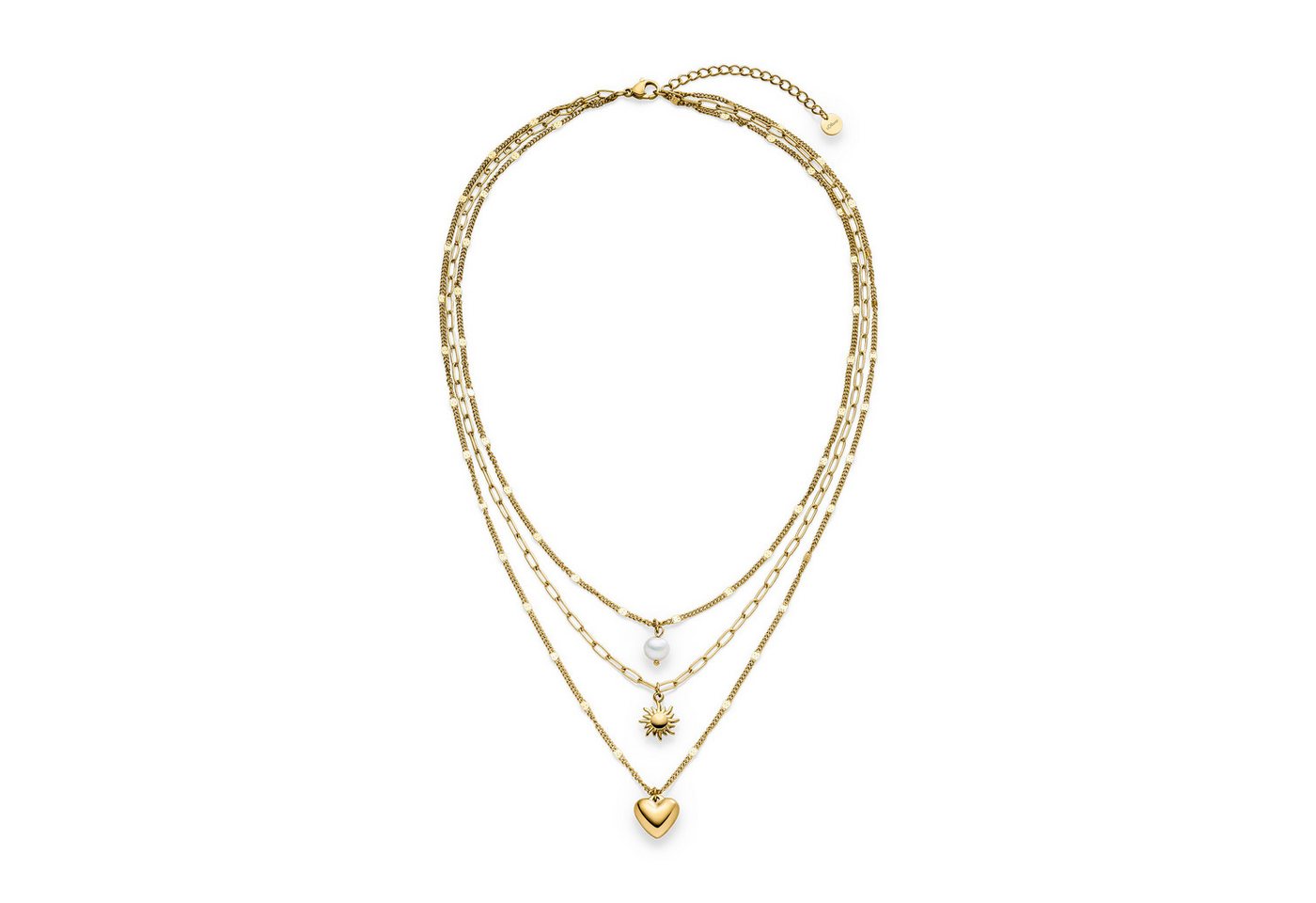 s.Oliver Kette mit Anhänger Summer Charms, Herz und Sonne, mit Perle (imitiert) – Bild 2 von 4