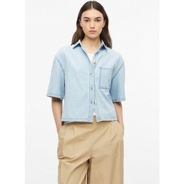 s.Oliver Kurzarmbluse Bluse Boxy Denim-Bluse