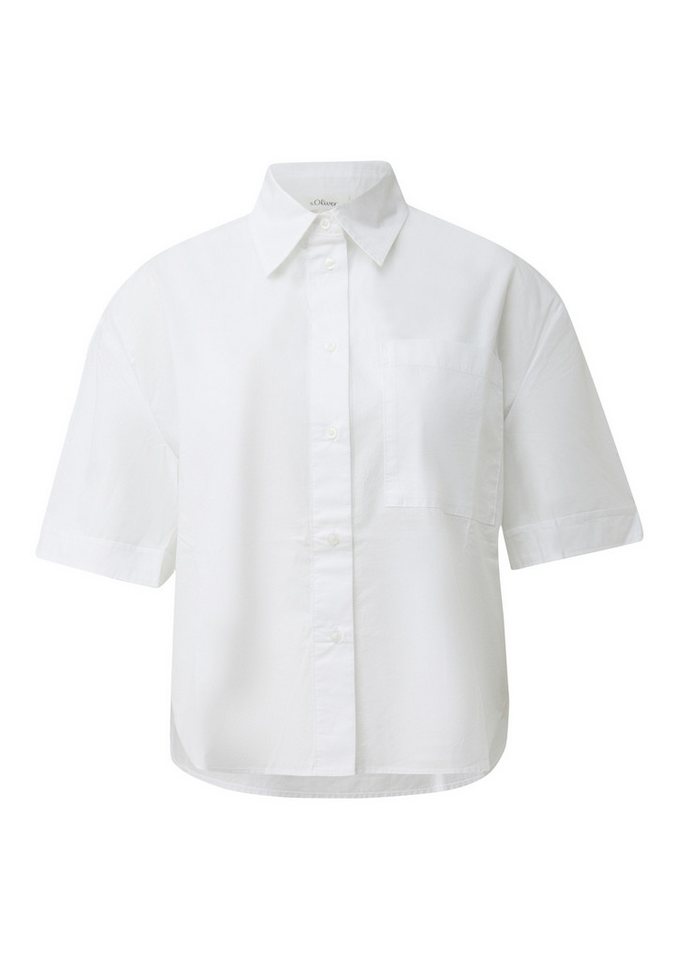 s.Oliver Kurzarmbluse Bluse Boxy Popeline-Bluse mit Brusttasche – Bild 2 von 5