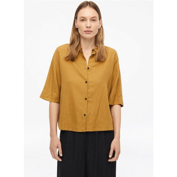 s.Oliver Kurzarmbluse Bluse Kurzarm-Bluse aus Leinenmix