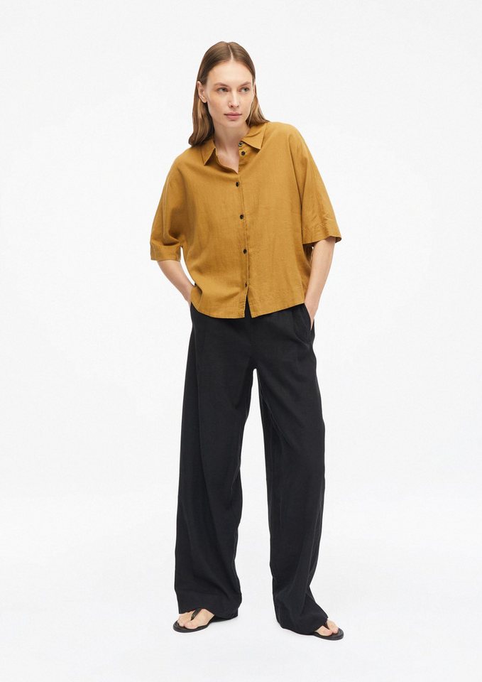 s.Oliver Kurzarmbluse Bluse Kurzarm-Bluse aus Leinenmix – Bild 5 von 5