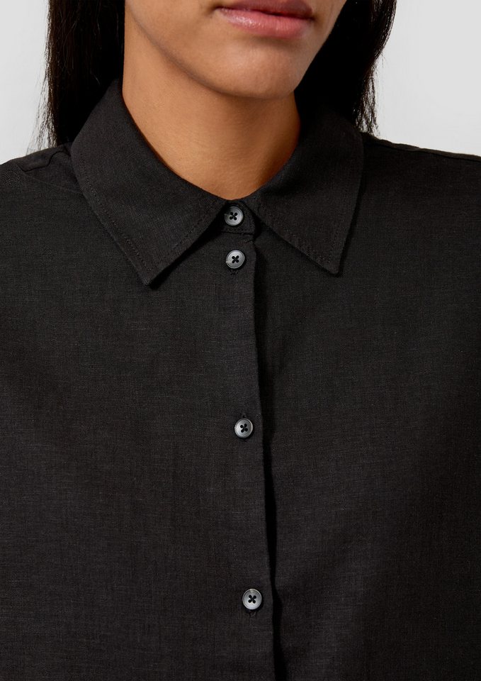 s.Oliver Kurzarmbluse Bluse Kurzarm-Bluse aus Leinenmix – Bild 4 von 5