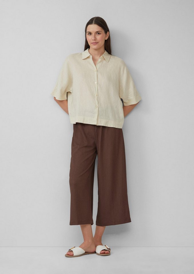 s.Oliver Kurzarmbluse Bluse Kurzarmbluse aus Leinen im Relaxed Fit – Bild 5 von 5