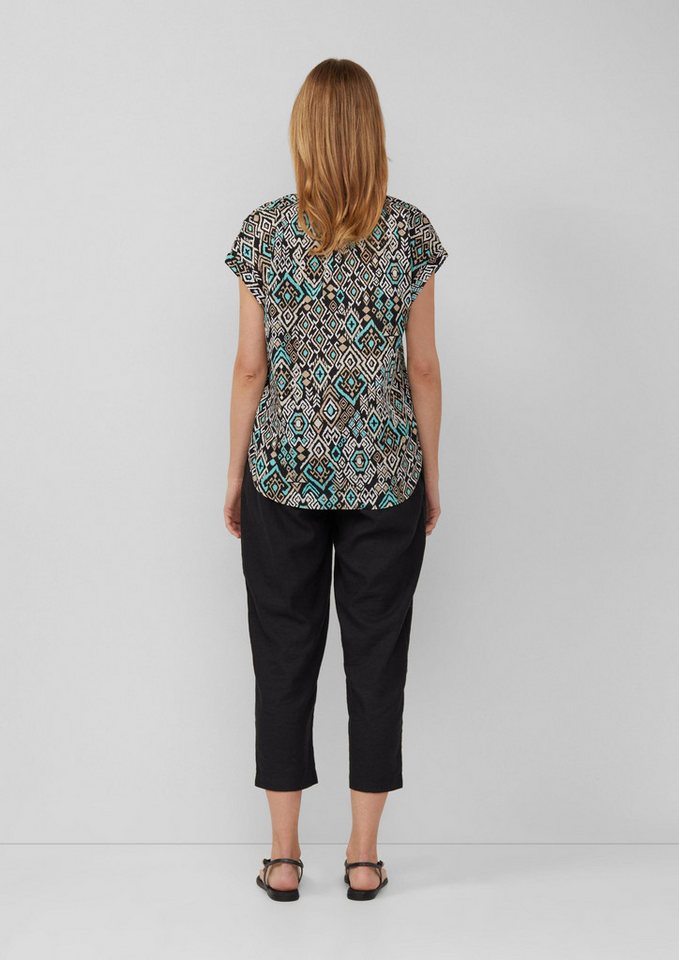 s.Oliver Kurzarmbluse Bluse Leichte Baumwoll-Bluse mit All-over-Print – Bild 3 von 5
