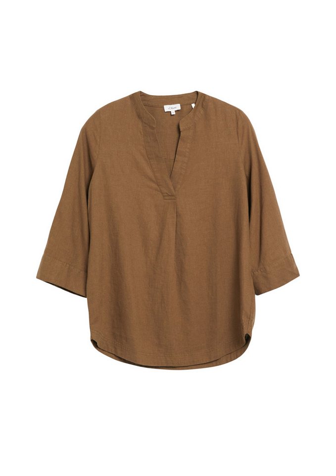 s.Oliver Kurzarmbluse Bluse Leinenmix-Bluse mit Turn-up – Bild 2 von 5