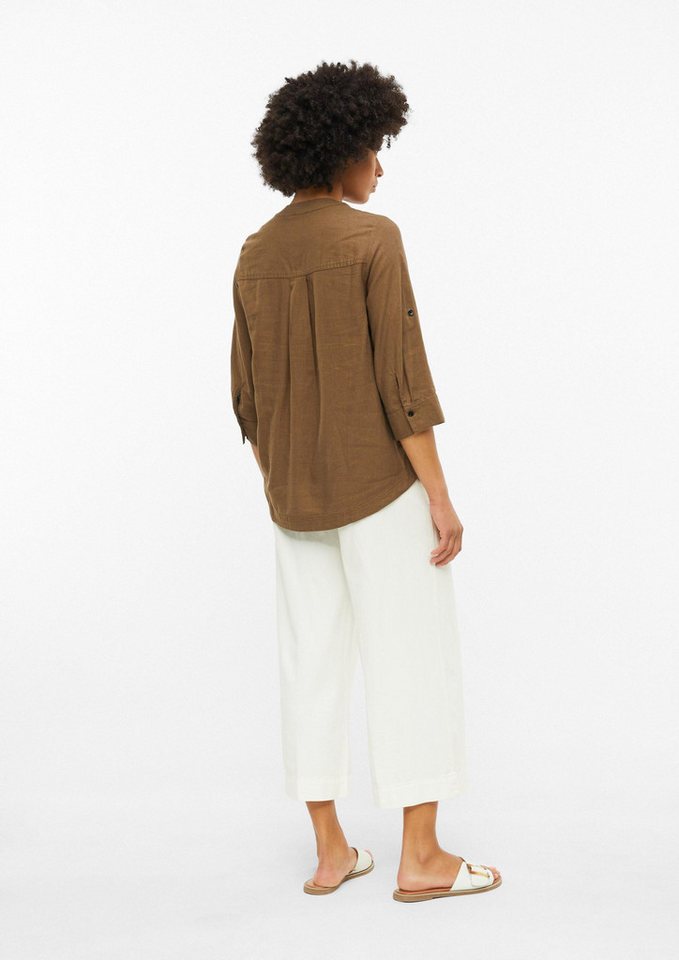 s.Oliver Kurzarmbluse Bluse Leinenmix-Bluse mit Turn-up – Bild 3 von 5