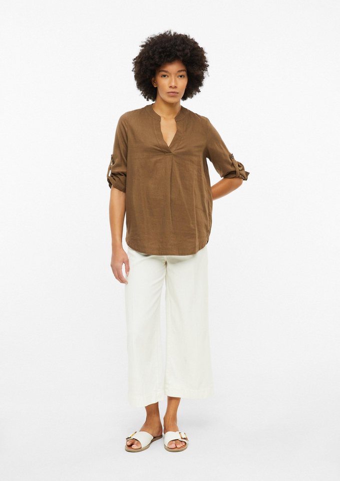 s.Oliver Kurzarmbluse Bluse Leinenmix-Bluse mit Turn-up – Bild 5 von 5