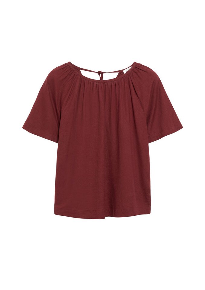 s.Oliver Kurzarmbluse Bluse Leinenmixbluse mit Schleifendetail am Rücken – Bild 2 von 5