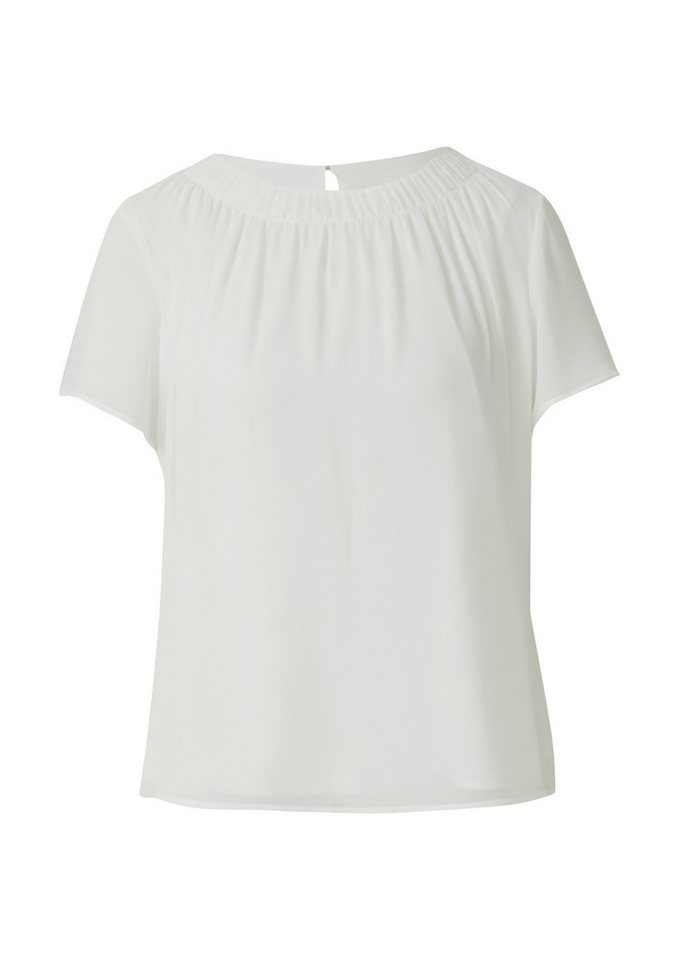 s.Oliver Kurzarmbluse Bluse Luftige Chiffon-Bluse mit gesteppter Raffung – Bild 2 von 5
