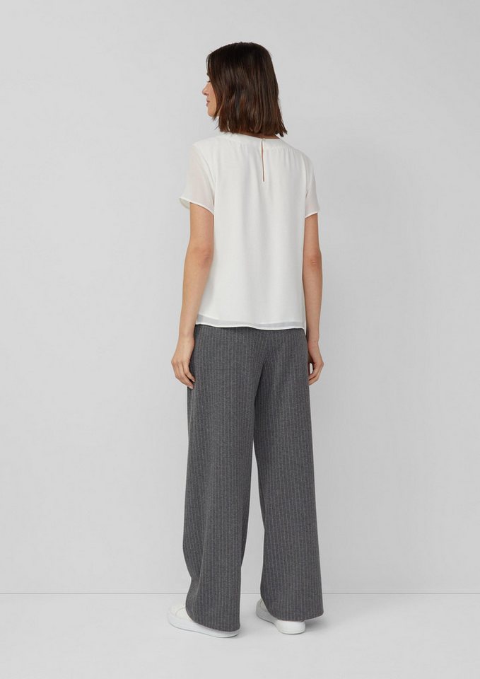 s.Oliver Kurzarmbluse Bluse Luftige Chiffon-Bluse mit gesteppter Raffung – Bild 3 von 5