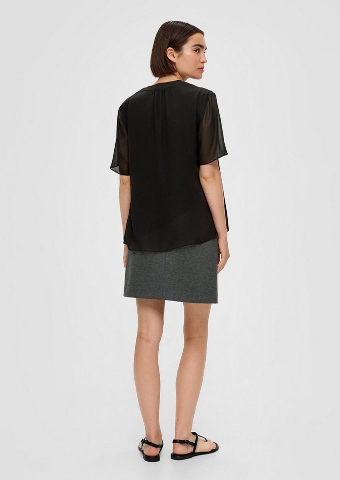 s.Oliver Kurzarmbluse Bluse Bluse mit V-Ausschnitt – Bild 3 von 5