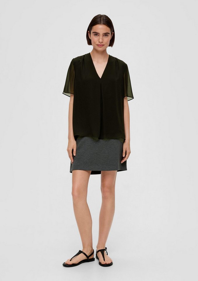 s.Oliver Kurzarmbluse Bluse Bluse mit V-Ausschnitt – Bild 5 von 5