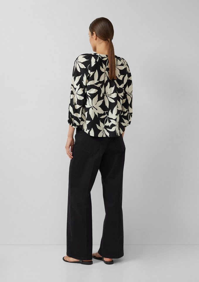 s.Oliver Kurzarmbluse Bluse Strukturierte Bluse mit weitem Ärmel – Bild 3 von 5