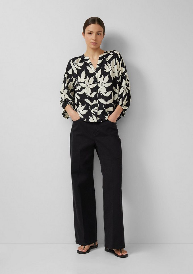 s.Oliver Kurzarmbluse Bluse Strukturierte Bluse mit weitem Ärmel – Bild 5 von 5
