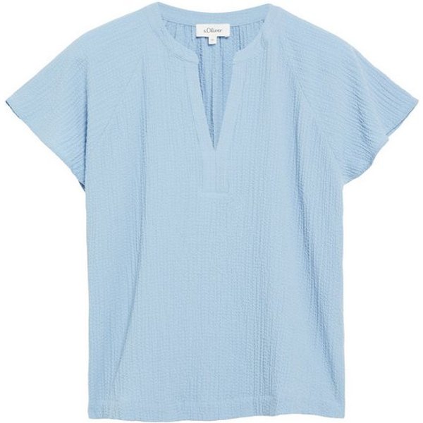 s.Oliver Kurzarmbluse Bluse Strukturierte Raglan-Bluse aus Viskosemix