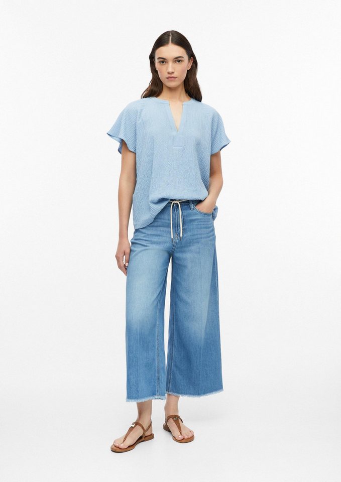 s.Oliver Kurzarmbluse Bluse Strukturierte Raglan-Bluse aus Viskosemix – Bild 4 von 5