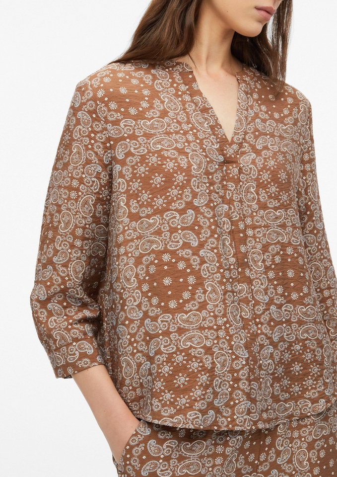 s.Oliver Kurzarmbluse Bluse Strukturierte Viskosemix-Bluse – Bild 4 von 5