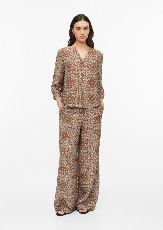 s.Oliver Kurzarmbluse Bluse Strukturierte Viskosemix-Bluse – Bild 5 von 5