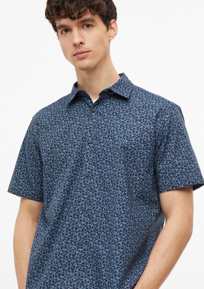 s.Oliver Kurzarmhemd Hemd Regular Fit: Elastisches Kurzarmhemd mit All-over-Print – Bild 4 von 5