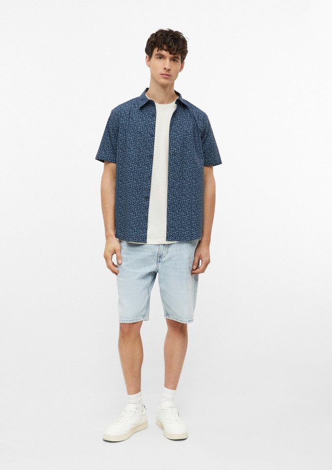 s.Oliver Kurzarmhemd Hemd Regular Fit: Elastisches Kurzarmhemd mit All-over-Print – Bild 5 von 5