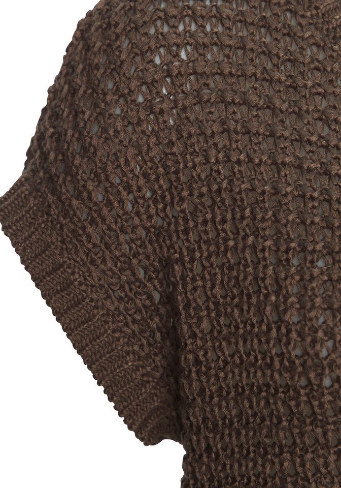 s.Oliver Kurzarmpullover mit weitem Rundhalsausschnitt Strickshirt aus Grobstrick, sommerlich, eleganter Strick, Basic – Bild 4 von 5