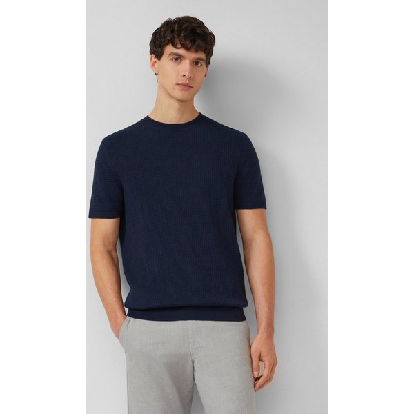 s.Oliver Kurzarmpullover Strickpullover Gestricktes T-Shirt aus Baumwoll-Leinen-Mix