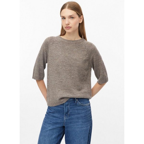 s.Oliver Kurzarmpullover Strickpullover Strickpullover im Relaxed Fit aus Alpakamix