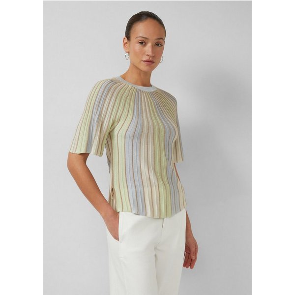 s.Oliver Kurzarmpullover Strickpullover Multicolor-Strickpullover im Relaxed Fit mit Metallic-Garn