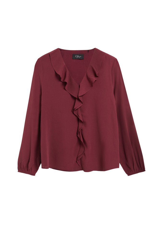 s.Oliver Langarmbluse Bluse Bluse aus Crinkle-Chiffon mit Volants – Bild 2 von 5
