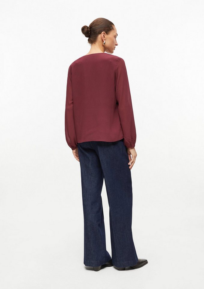 s.Oliver Langarmbluse Bluse Bluse aus Crinkle-Chiffon mit Volants – Bild 3 von 5