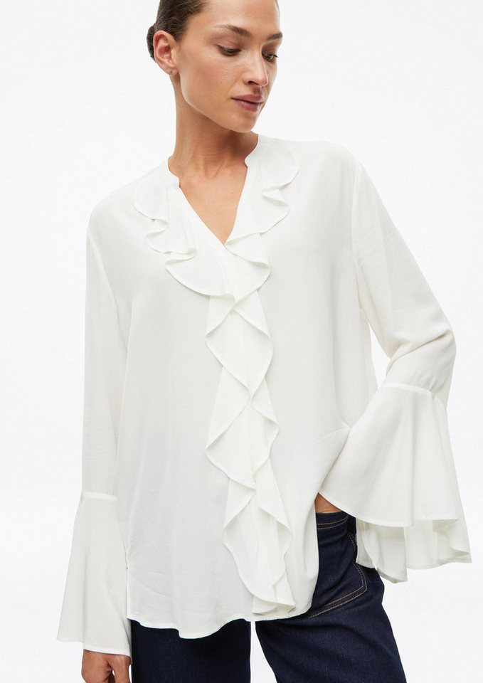 s.Oliver Langarmbluse Bluse Crêpe-Bluse mit Volants – Bild 3 von 5