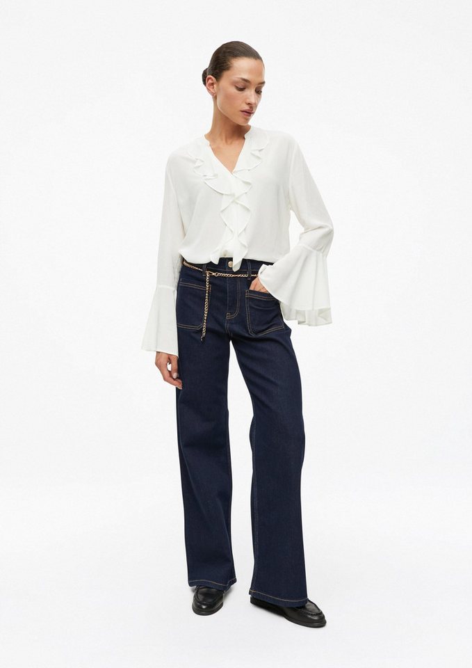 s.Oliver Langarmbluse Bluse Crêpe-Bluse mit Volants – Bild 4 von 5