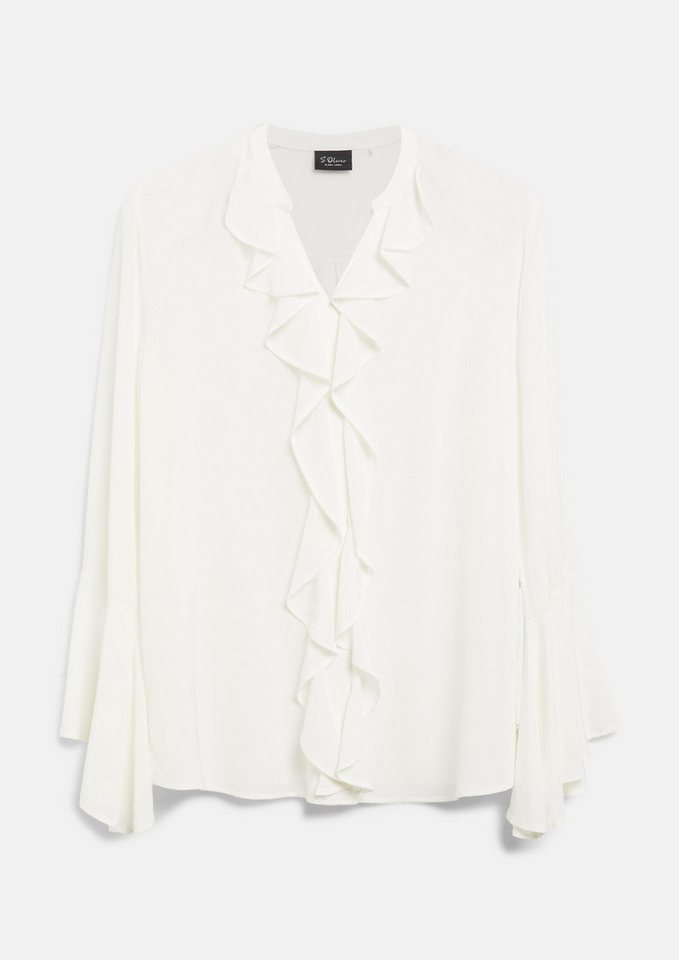 s.Oliver Langarmbluse Bluse Crêpe-Bluse mit Volants – Bild 5 von 5