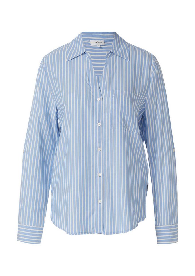 s.Oliver Langarmbluse Bluse Fließende Viskose-Bluse mit Turn-up – Bild 2 von 5