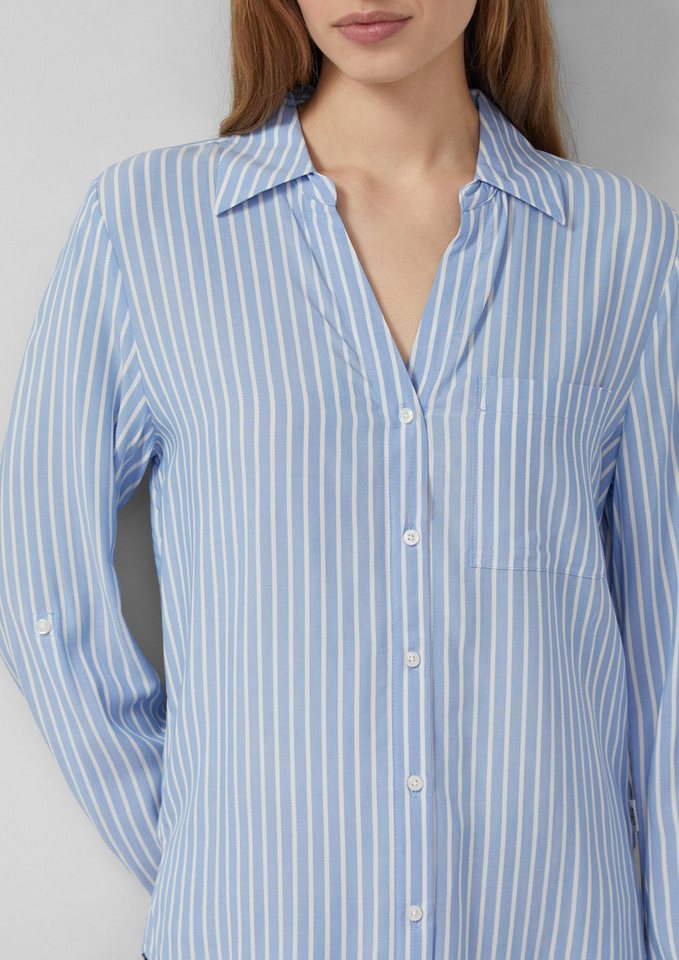 s.Oliver Langarmbluse Bluse Fließende Viskose-Bluse mit Turn-up – Bild 4 von 5
