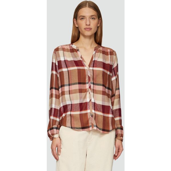 s.Oliver Langarmbluse Bluse Karierte Bluse aus Viskosemix