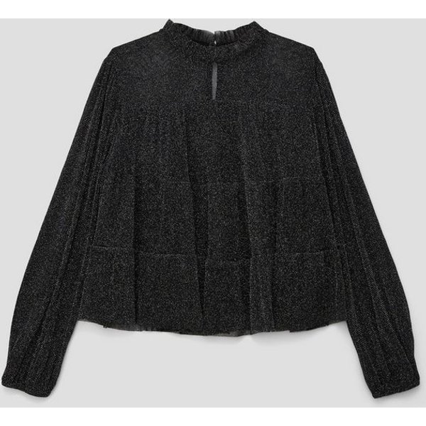 s.Oliver Langarmbluse Bluse Mesh-Bluse mit Glitzergarn